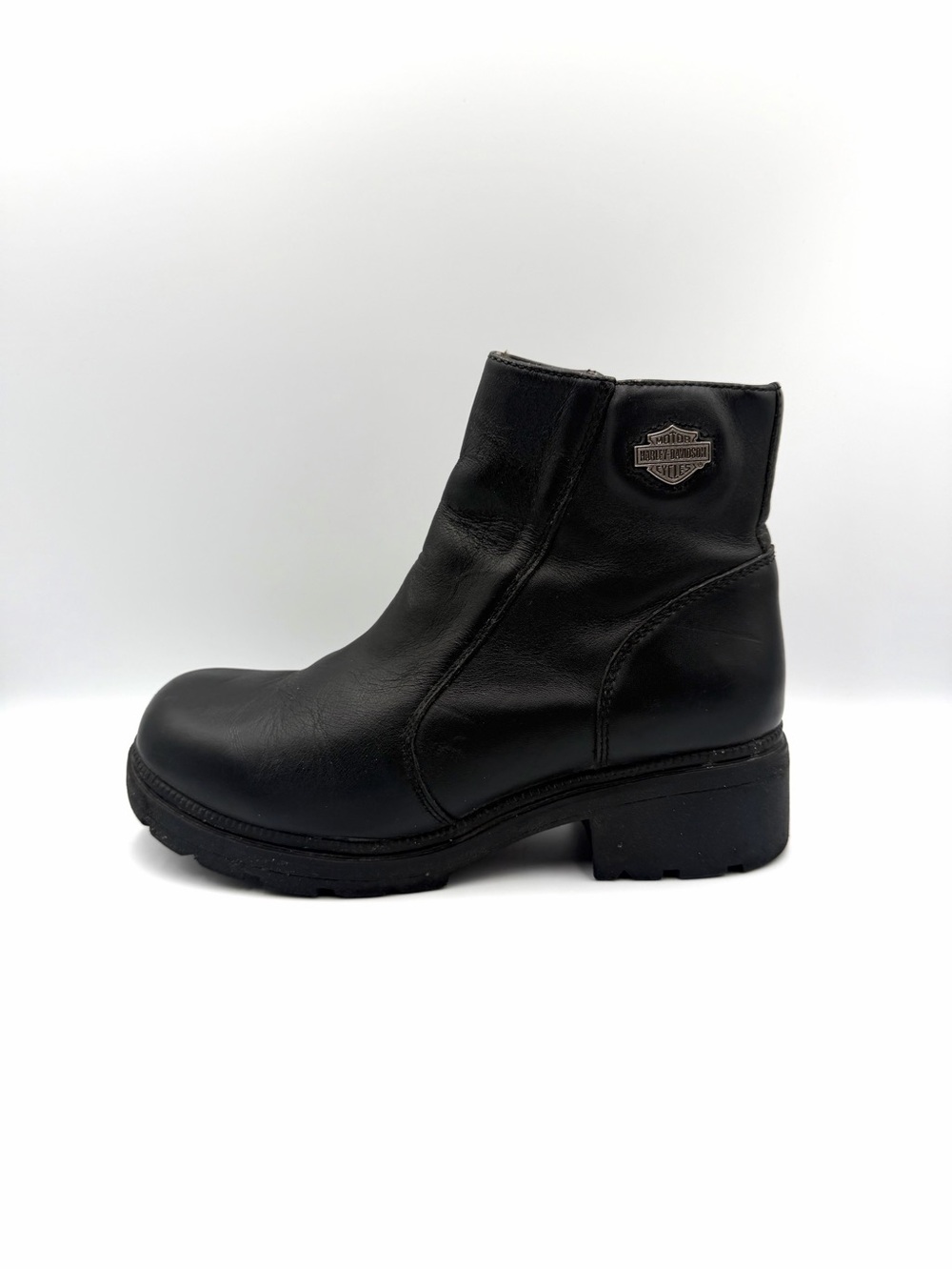 Vintage Harley-Davidson Women's Black Leather Ankle Boot Size 8.5